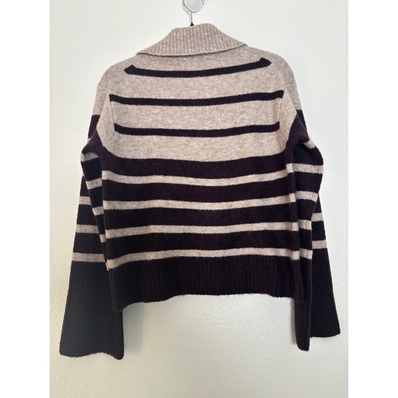 Madewell CloudSoft Striped Polo Collar Knit Pullover Sweater Oversized XS NY436 - Picture 4 of 6